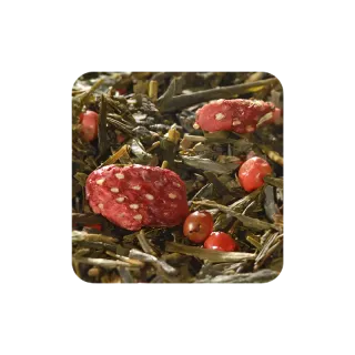Thé vert Sencha Ginkgo Rhubarbe Fraise