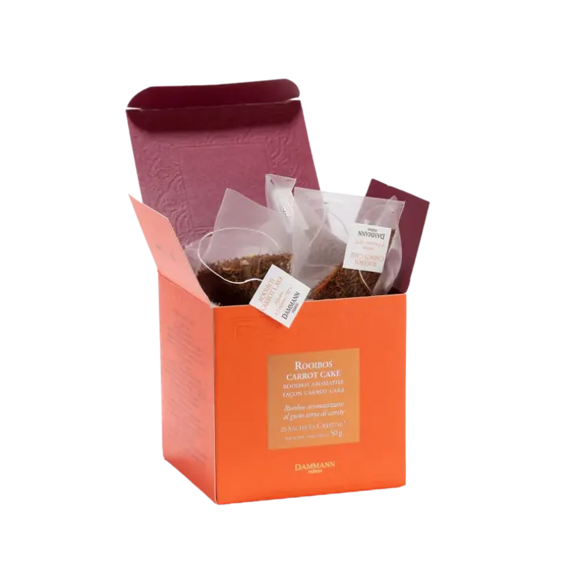 ROOIBOS CARROT CAKE, 25 SACHETS CRISTAL® DAMMANN