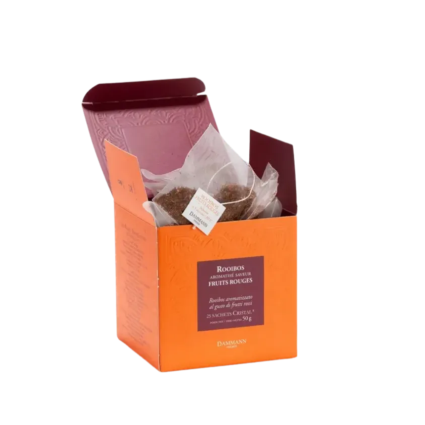 ROOIBOS FRUITS ROUGES, 25 SACHETS CRISTAL ® DAMMANN