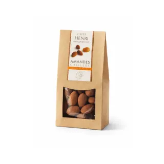 Amandes grillées enrobées chocolat au lait étui de 100G