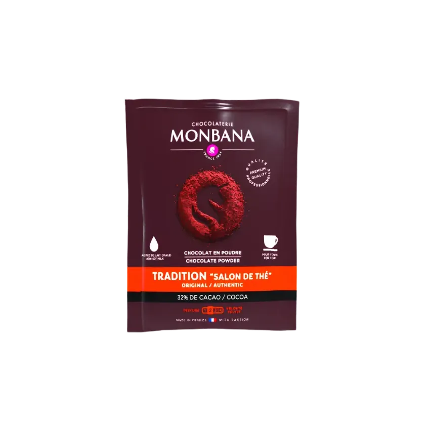100 sachets de chocolat chaud tradition 30g - Monbana