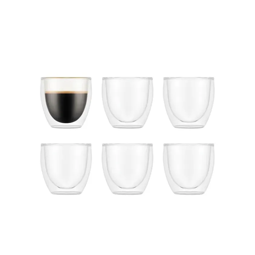 Set de 6 verres à espresso double paroi PAVINA Bodum – 8 cl