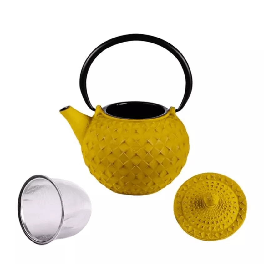 Théière en fonte jaune Octo 1L