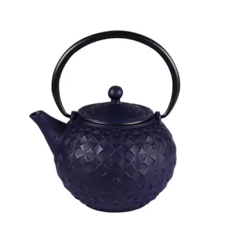Théière en fonte bleu Octo 1L