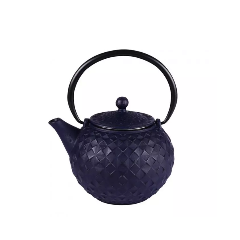 Théière en fonte bleu Octo 1L